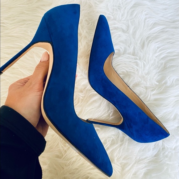 Manolo Blahnik Shoes - MANOLO BLAHNIK 6 1/2 blue sued 105 heels